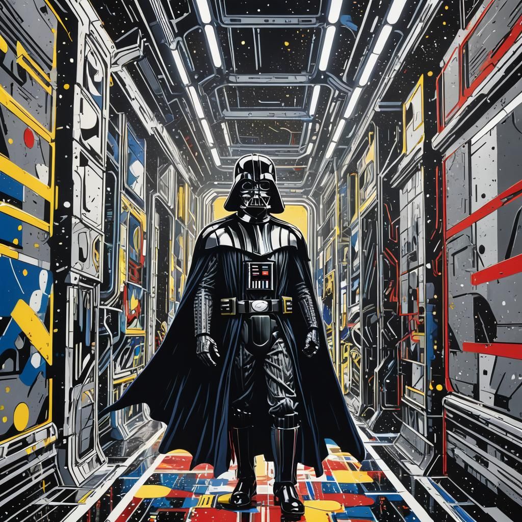 Darth Vader in Roy Lichtenstein Comic Style
