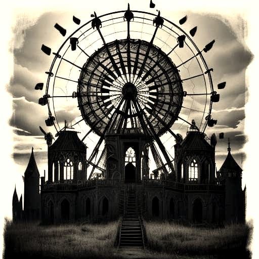 Cute Cartoon Monster in Tim Burton Style