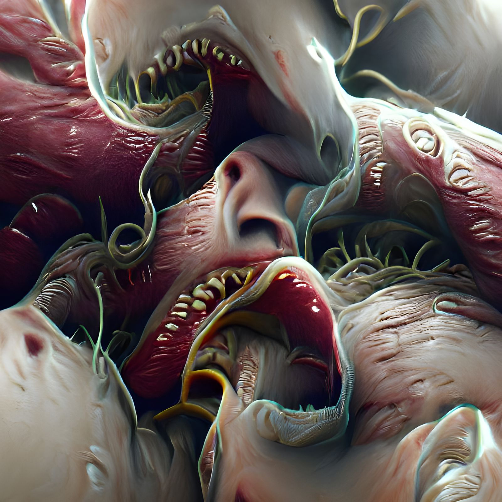 Creepy Parasite Mouth in Hyperrealistic Art Style