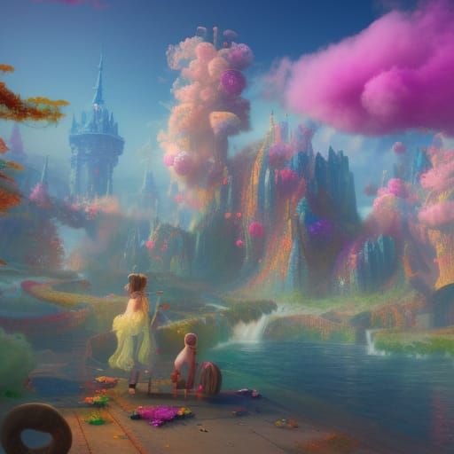 Fantastical Candy Floss in Detailed Matte Painting