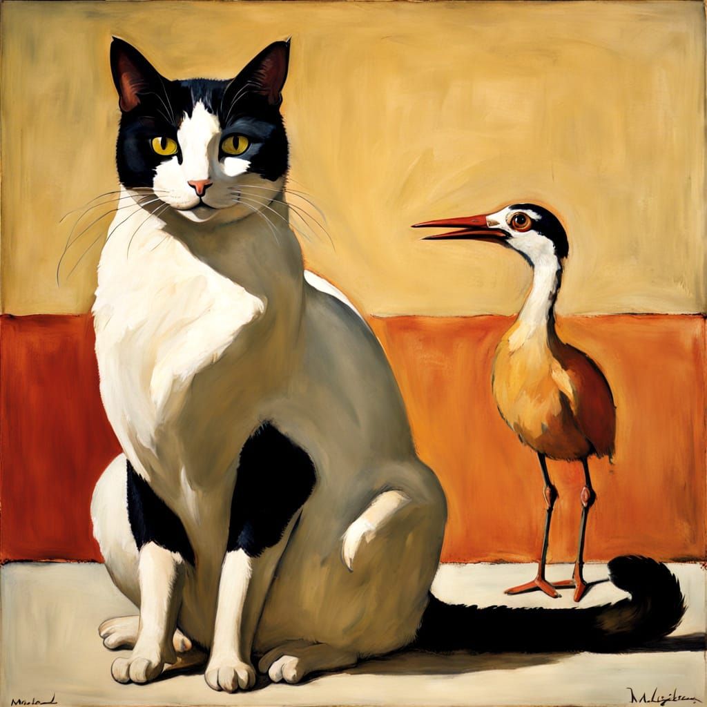 Cat Pretending to Be a Stork