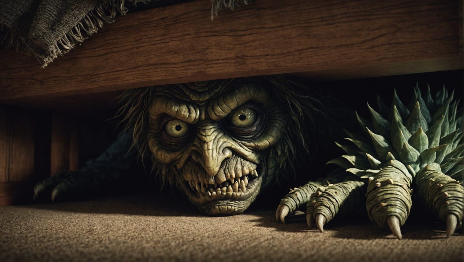 Cuddly Monster Peek-a-Boo: Photorealistic Close-Up