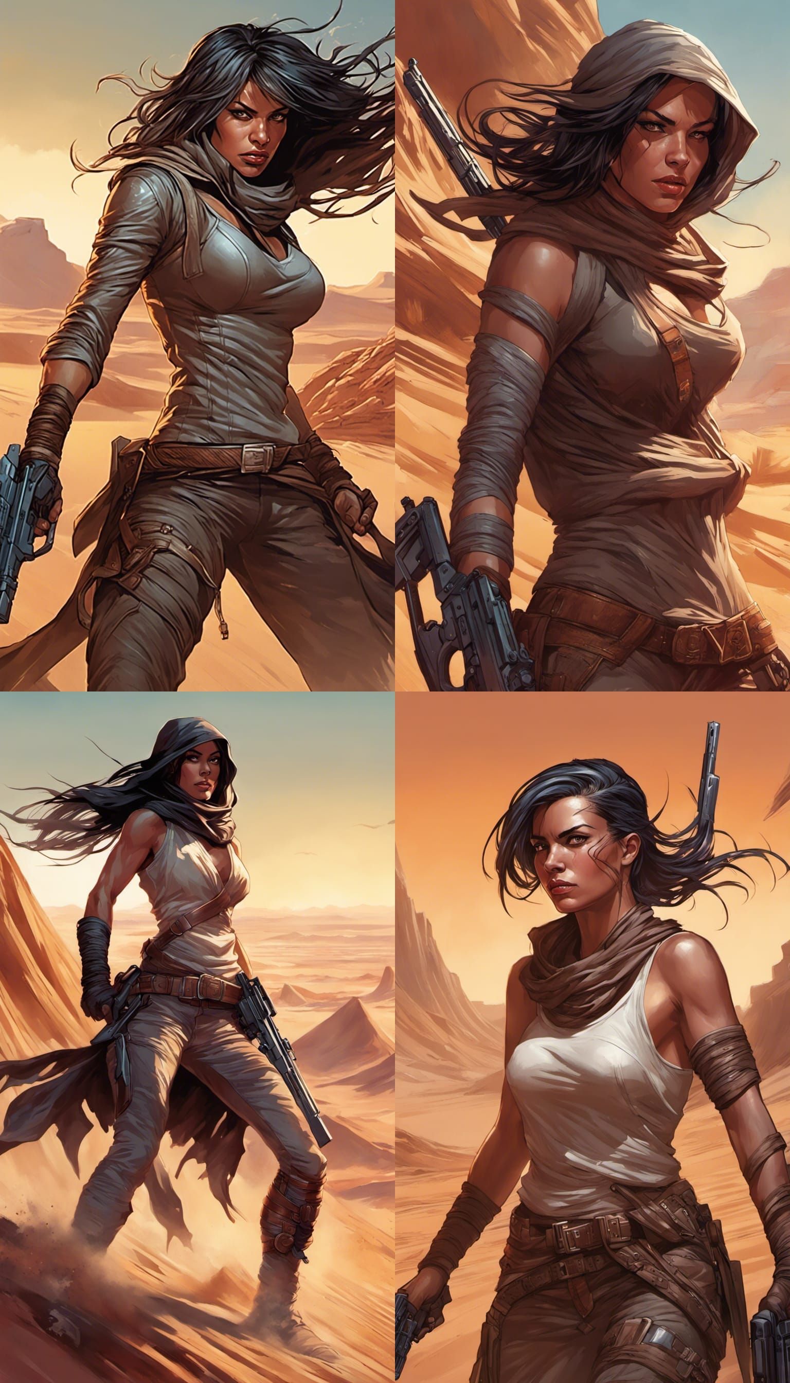 Comic Book Art: Female Desert Assassin