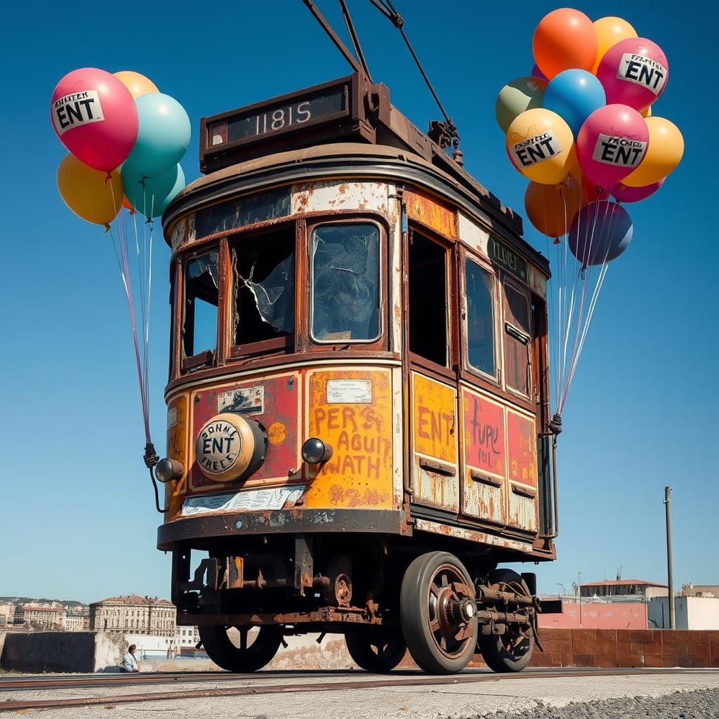 Abandoned Tram in Lisbon, a Haunting Surrealist Vision
