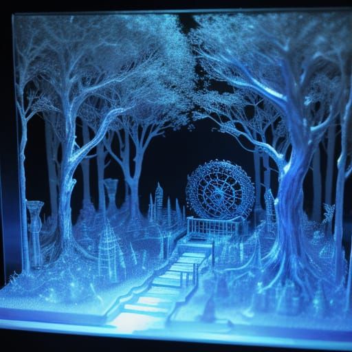 Ethereal Glass Forest in Moonlight