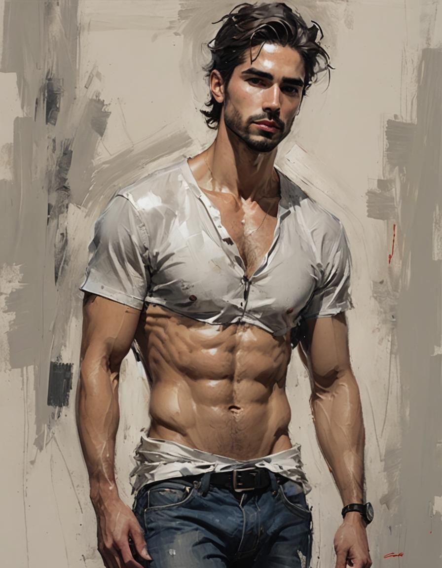 Handsome gay man style of Henry asencio