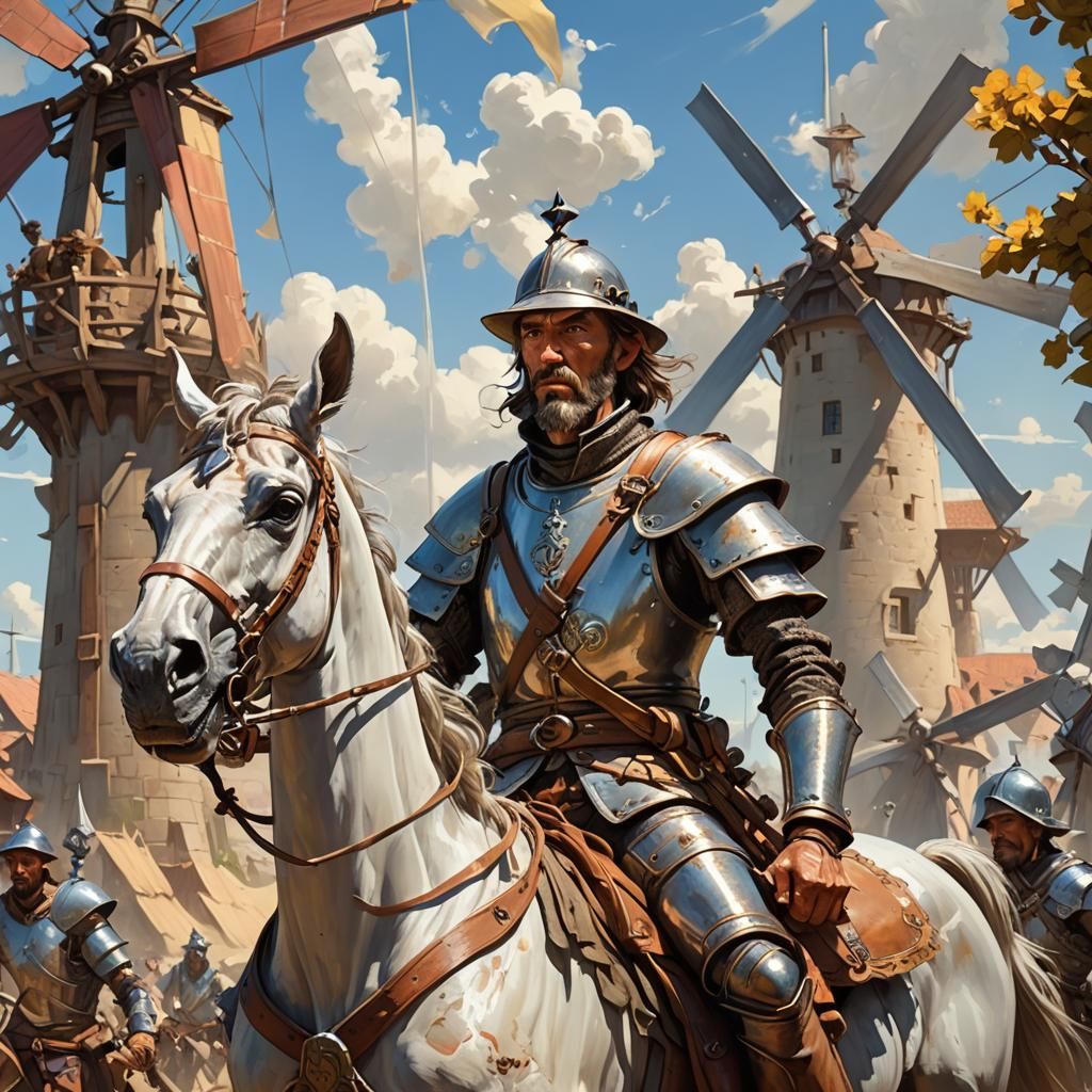 Don Quixote's Tragicomic Ride, Illustrative Digital Art