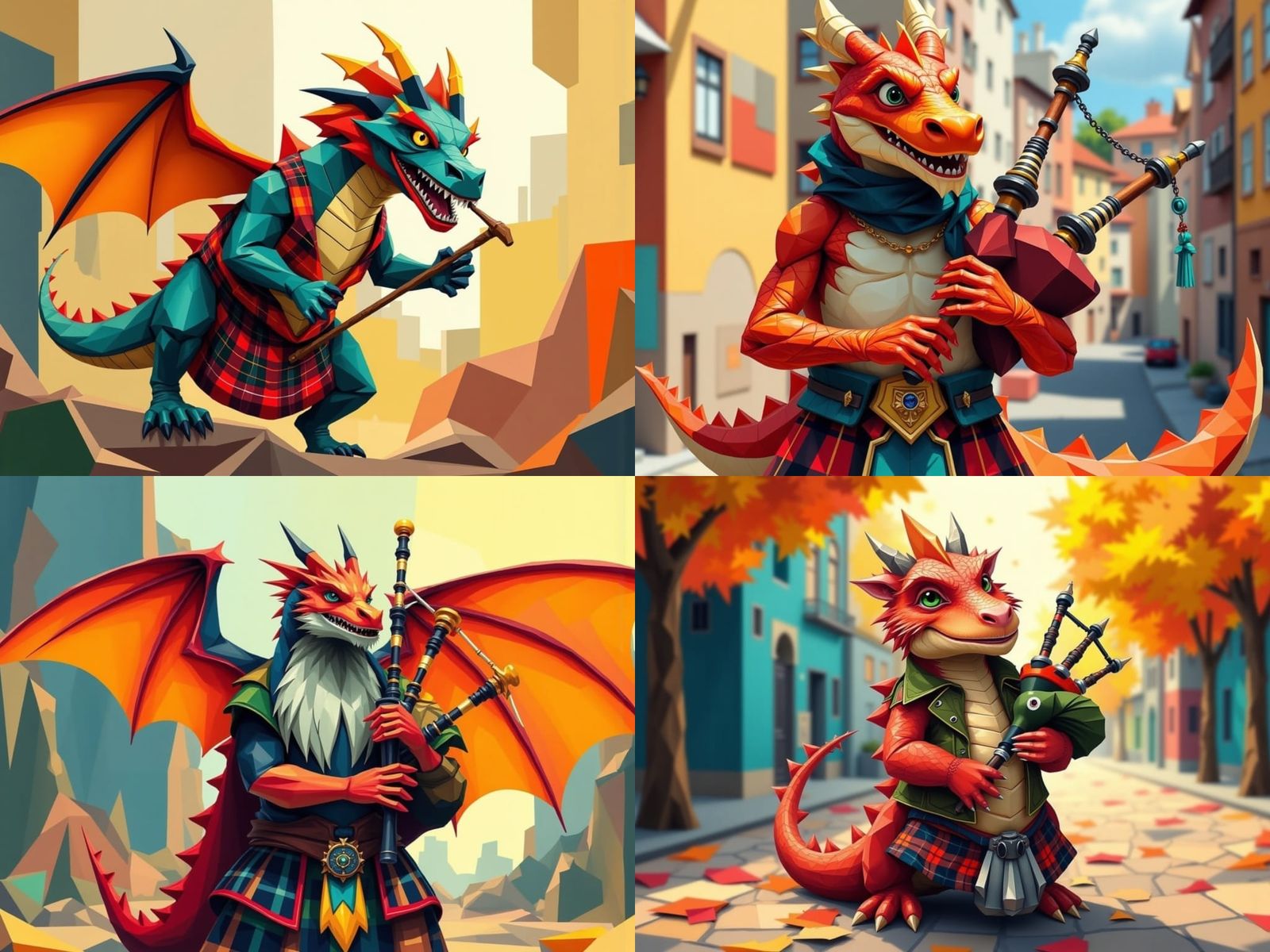 Pixar-Style Animated Bearded Dragon Plays Bagpipes on Sunny ...