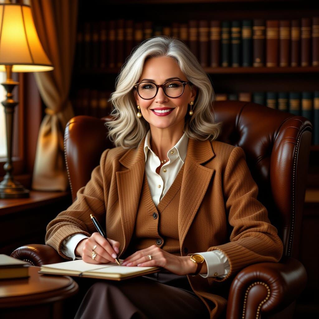 Psychologist in Cozy Office as Golden Age Illustration