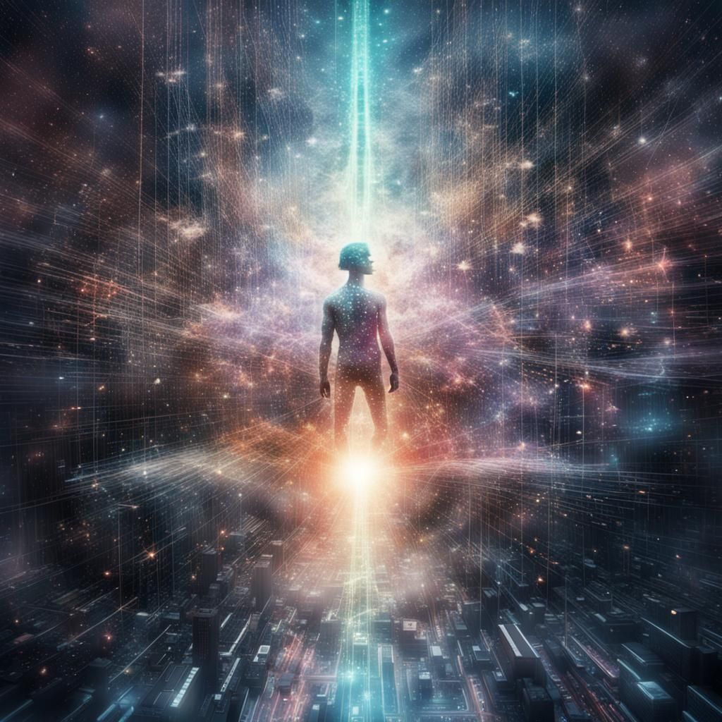 Aetherpunk Collective Consciousness in Street Art Style