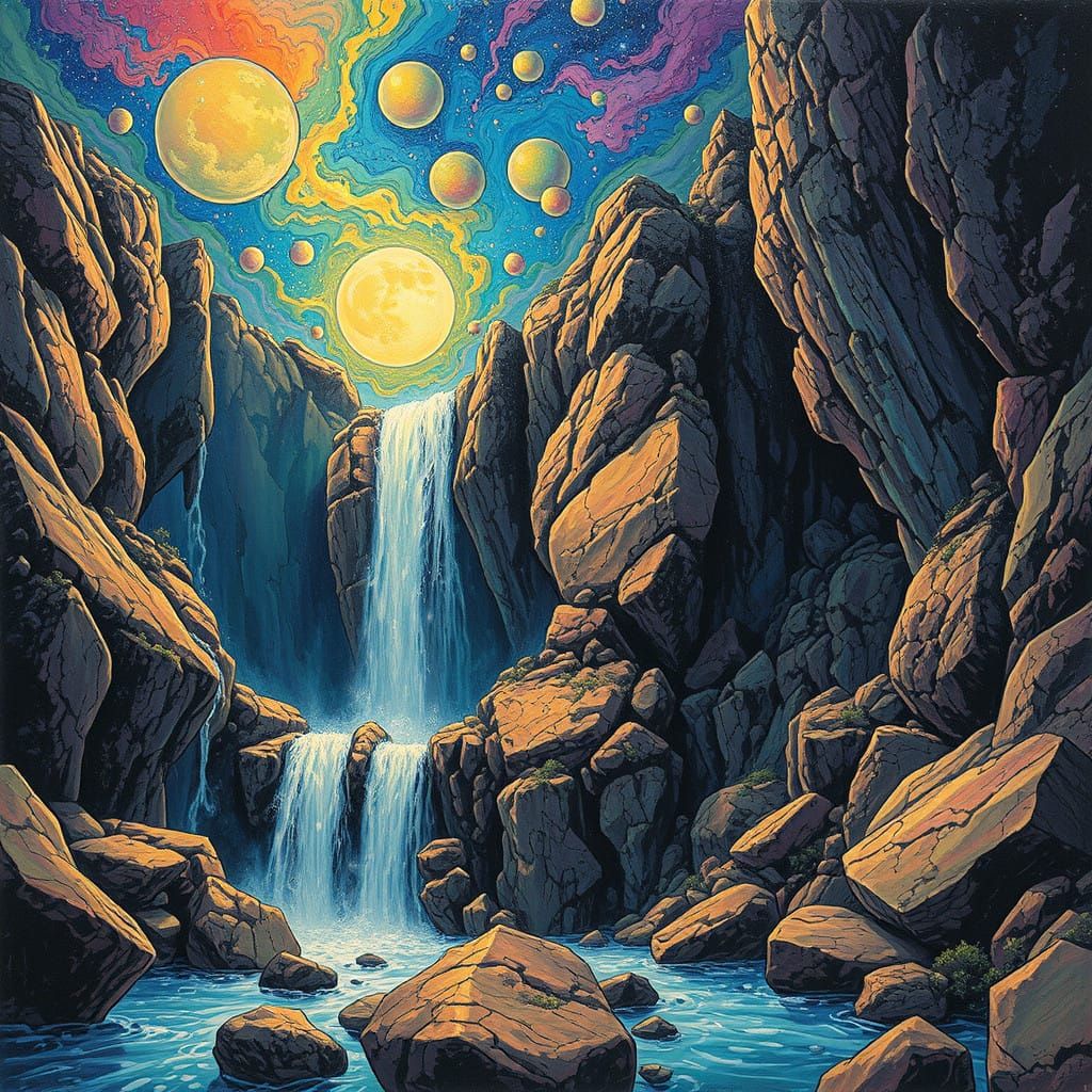 Impasto Cascade Hallucination Comic Illustration Style Science Fiction Adam Warren