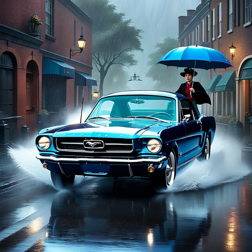 1966 Mustang Drifting as Matte Painting