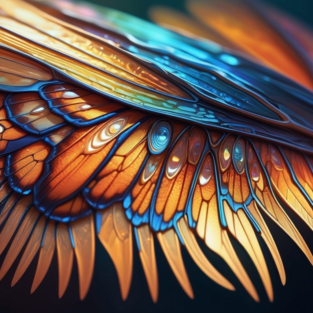 Detailed Macro Shot of Butterfly Wing