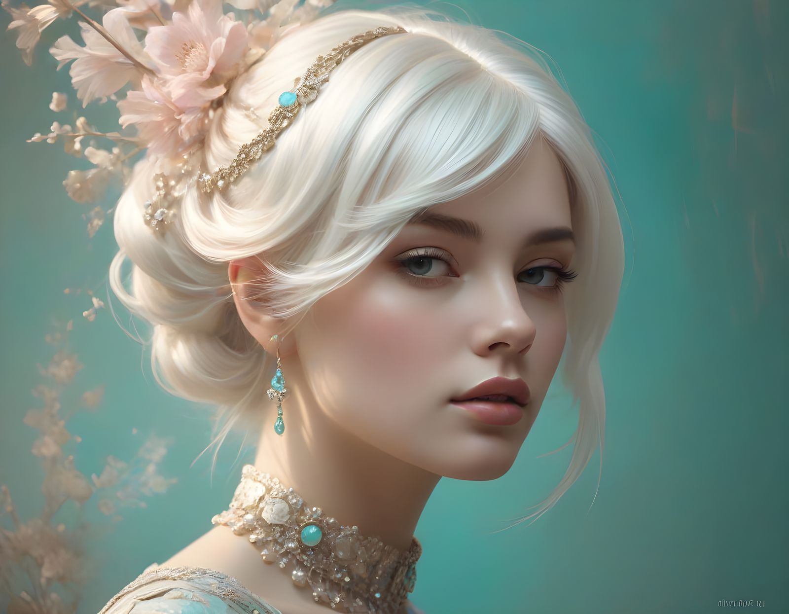 Bioluminescent Beauty in Victorian Surrealist Style