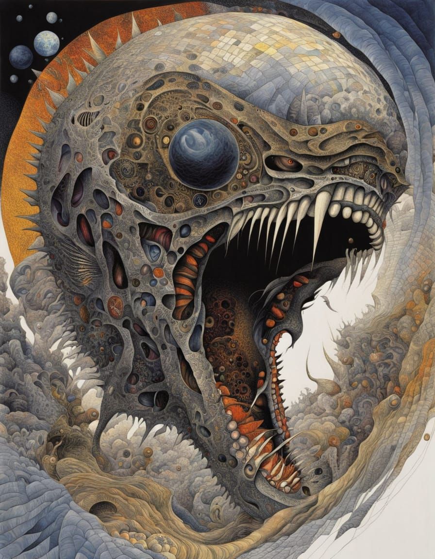 Abstract Alien Maw Art Inspired by Kandinsky