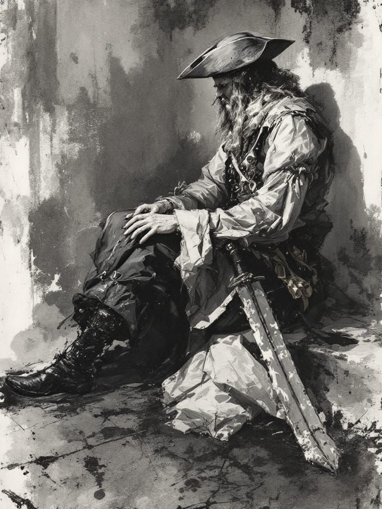Blackbeard Portrait in Gothic Romantic Style
