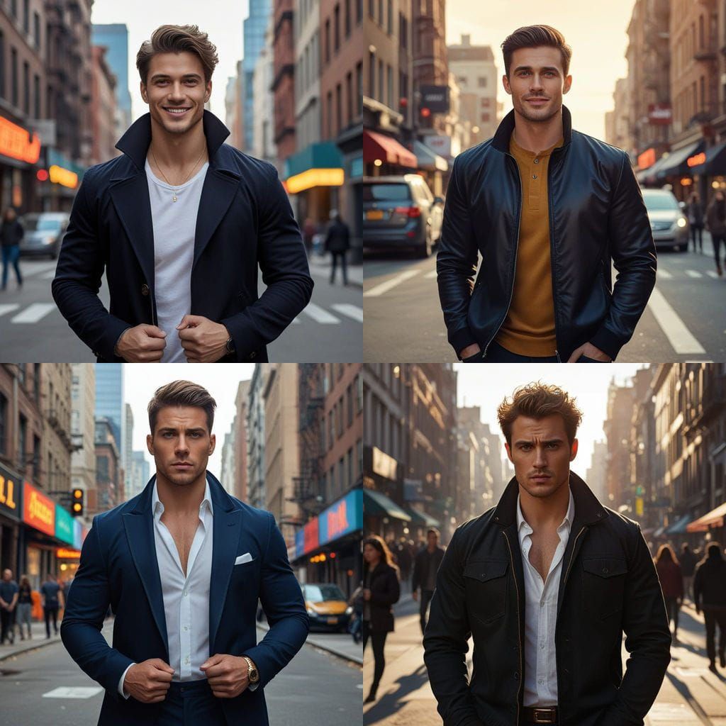 Masculine Heroic Figure with Aura of Strength