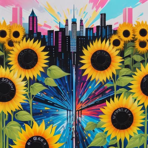 Polychromatic Sunflowers and Street Art