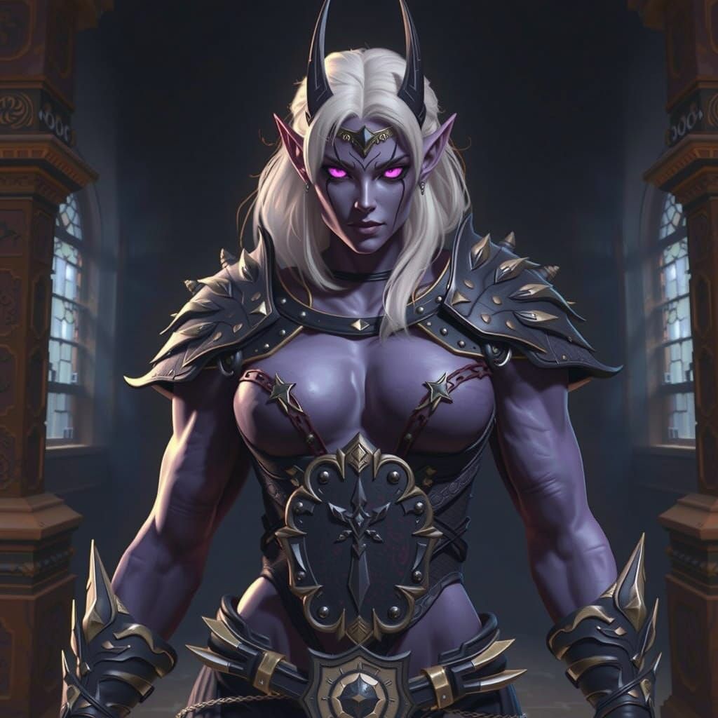 Powerful Drow Warrior in Dark Fantasy Concept Art