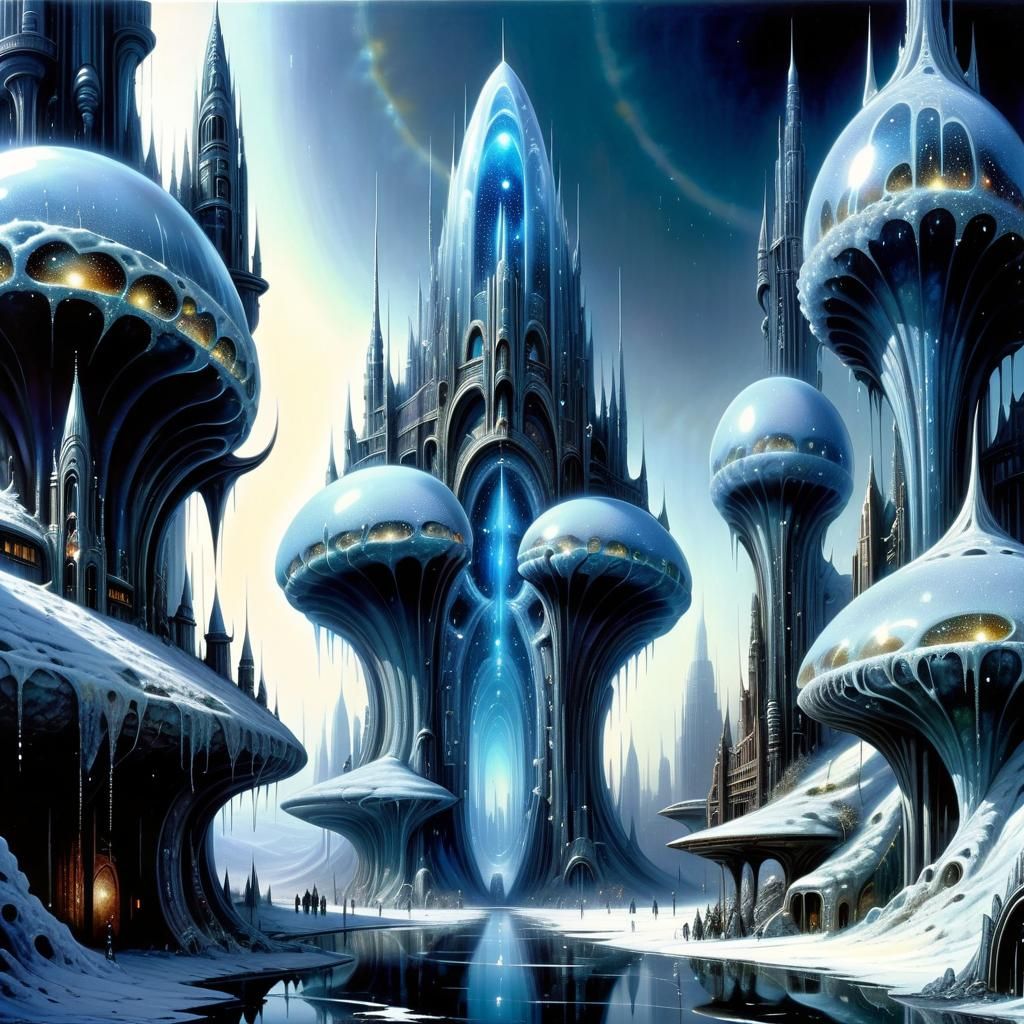 Glittering Neo-Futurist Cityscape in a Fantasy Dreamscape