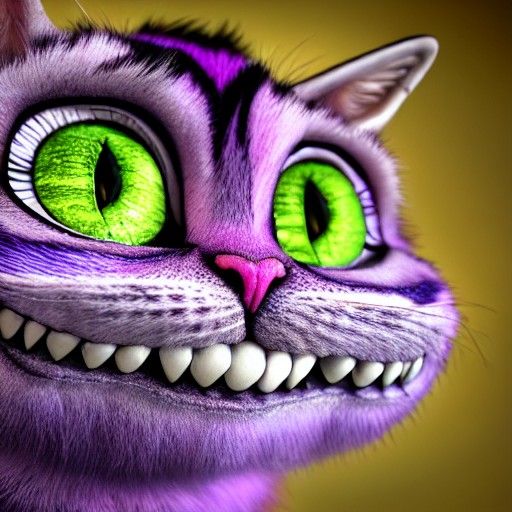 Insane Cheshire Cat Grin with Volumetric Lighting