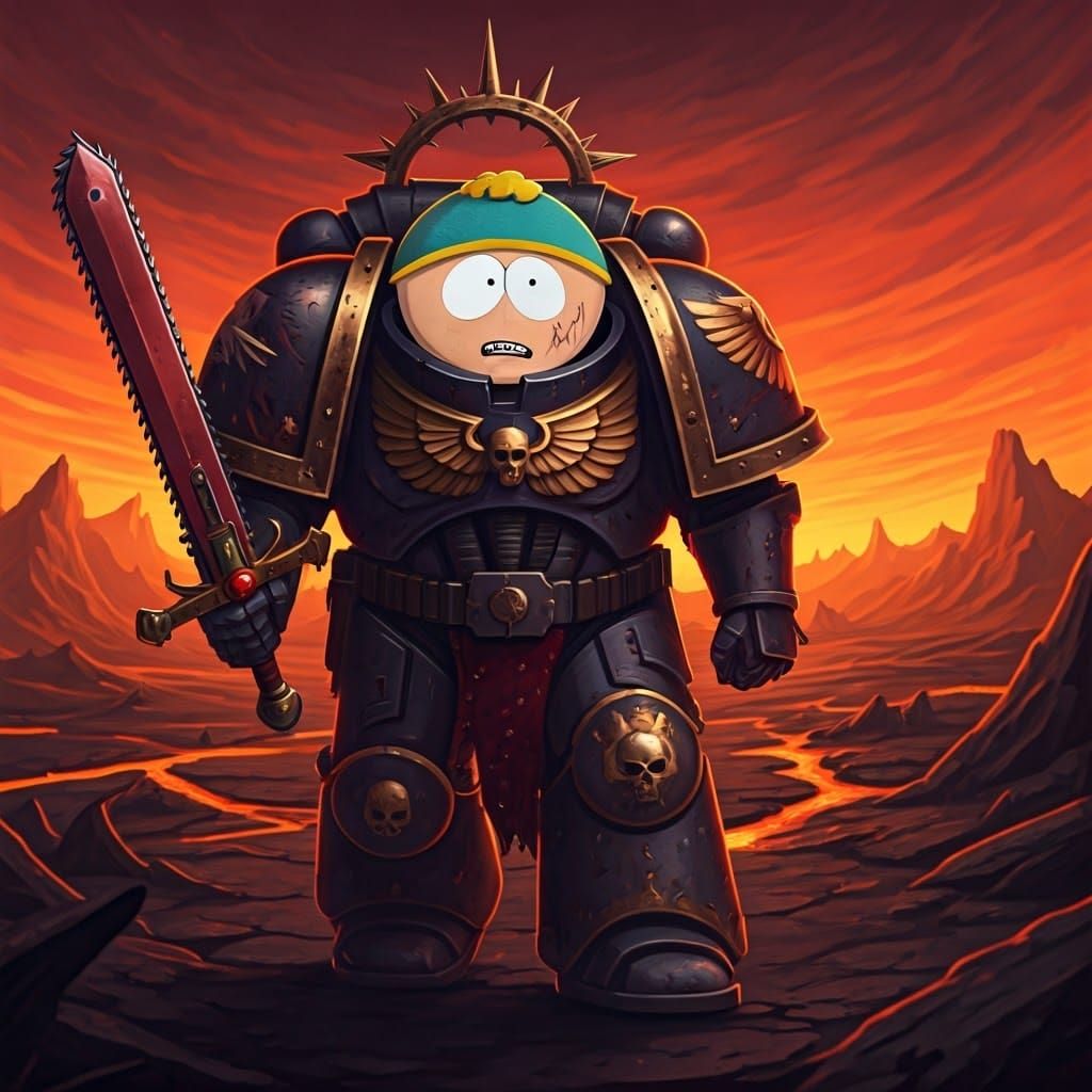 Eric Cartman as Battle-Hardened Space Marine