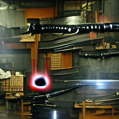 Katana Forged in a Black Hole: Digital Art