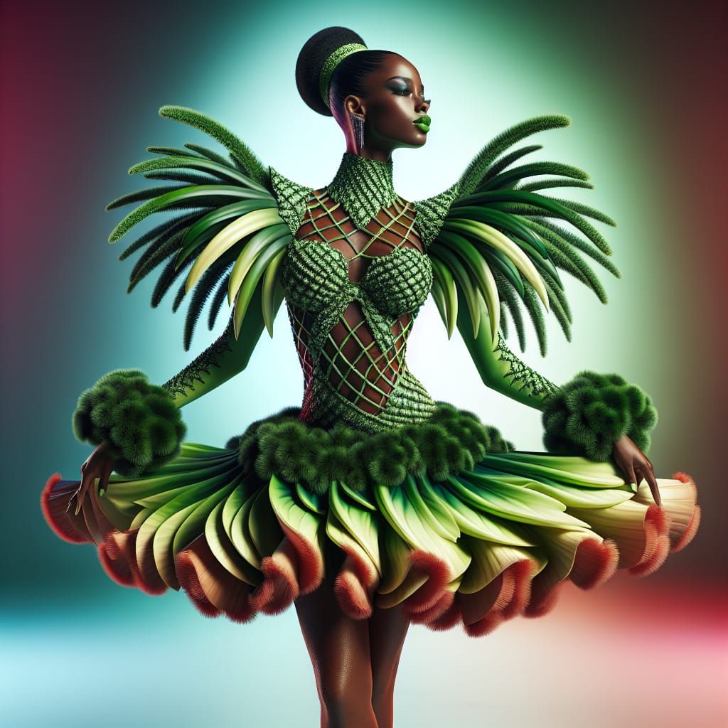 Ballroom Dancer in Tropical Fruit and Vegetable Costume