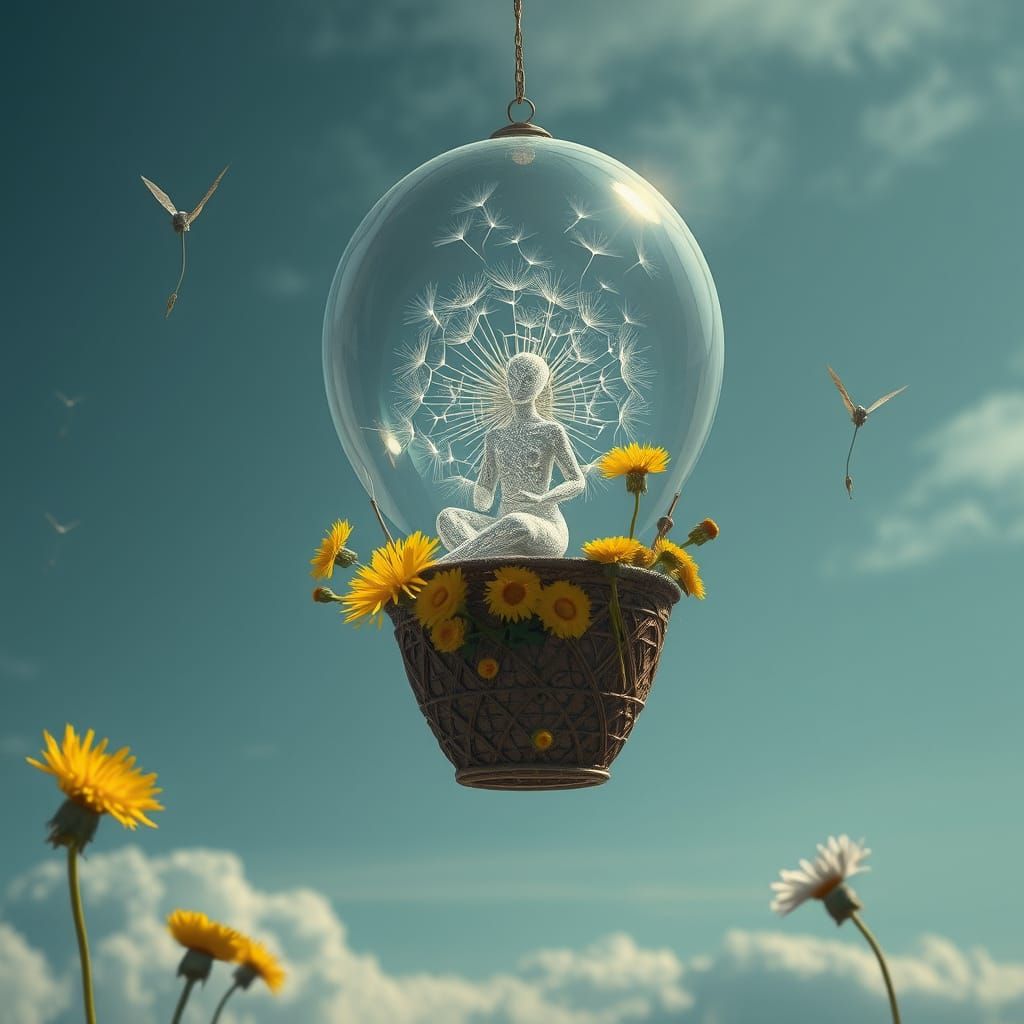 Ethereal Balloon Ride: A Bio-Art Dreamscape
