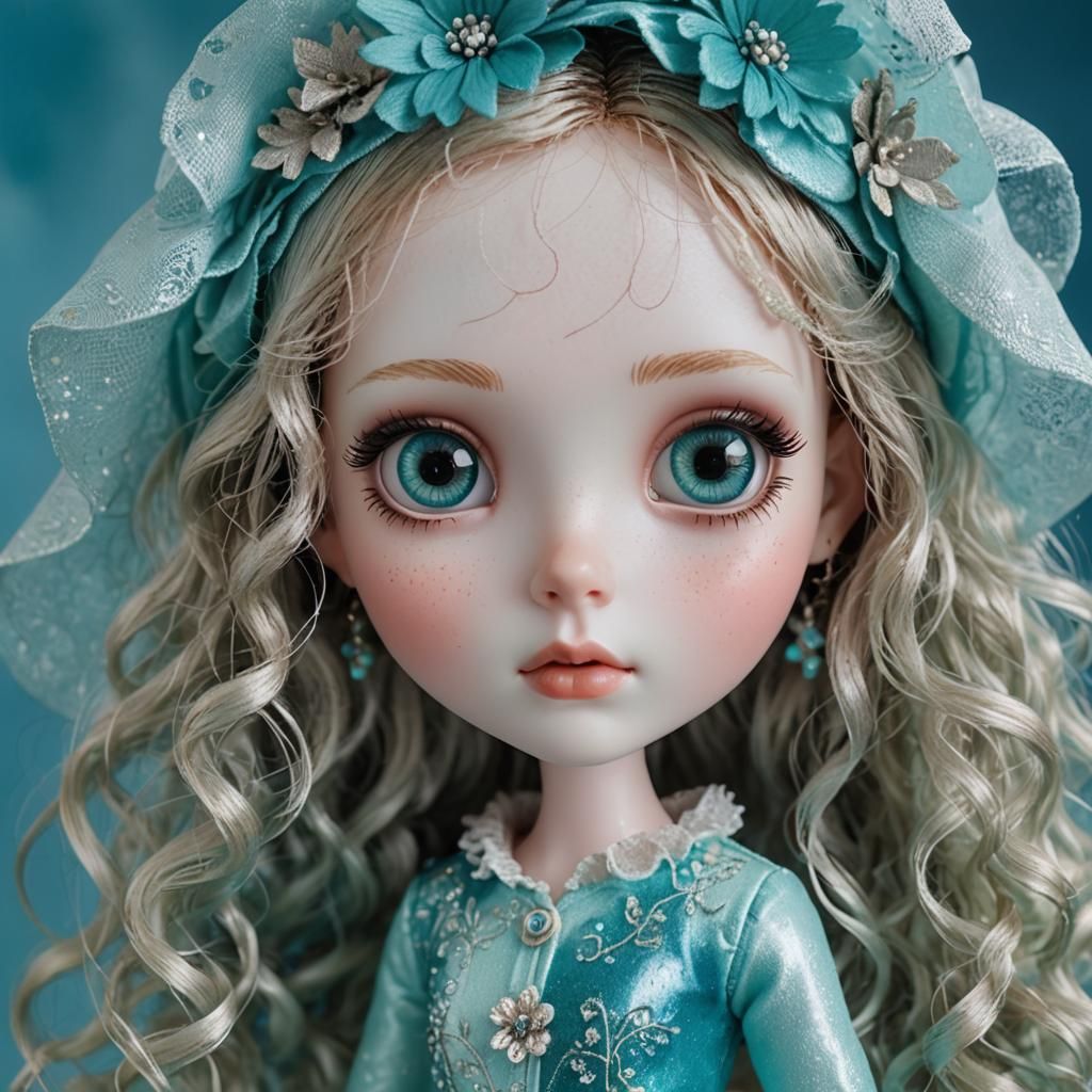 Blythe Doll in Sequined Jumpsuit, Art Nouveau Style