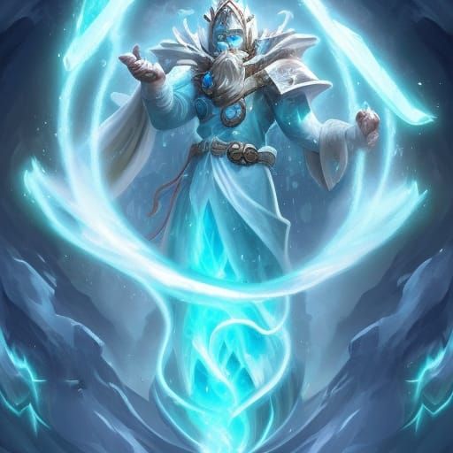 Detailed Ice Elemental Card Illustration
