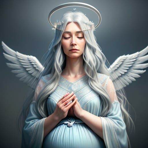 Serene Angelic Moment in Pastel Hues