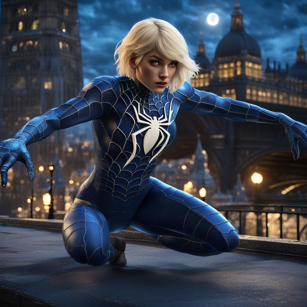 Spider-Girl Climbs London Bridge in Epic Scene