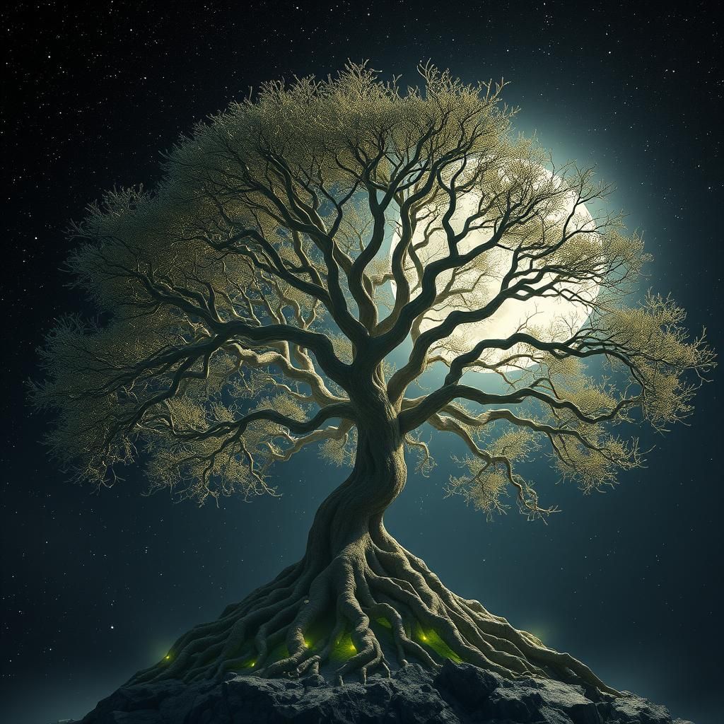 Mystical Tree of Life in Ethereal 3D Art