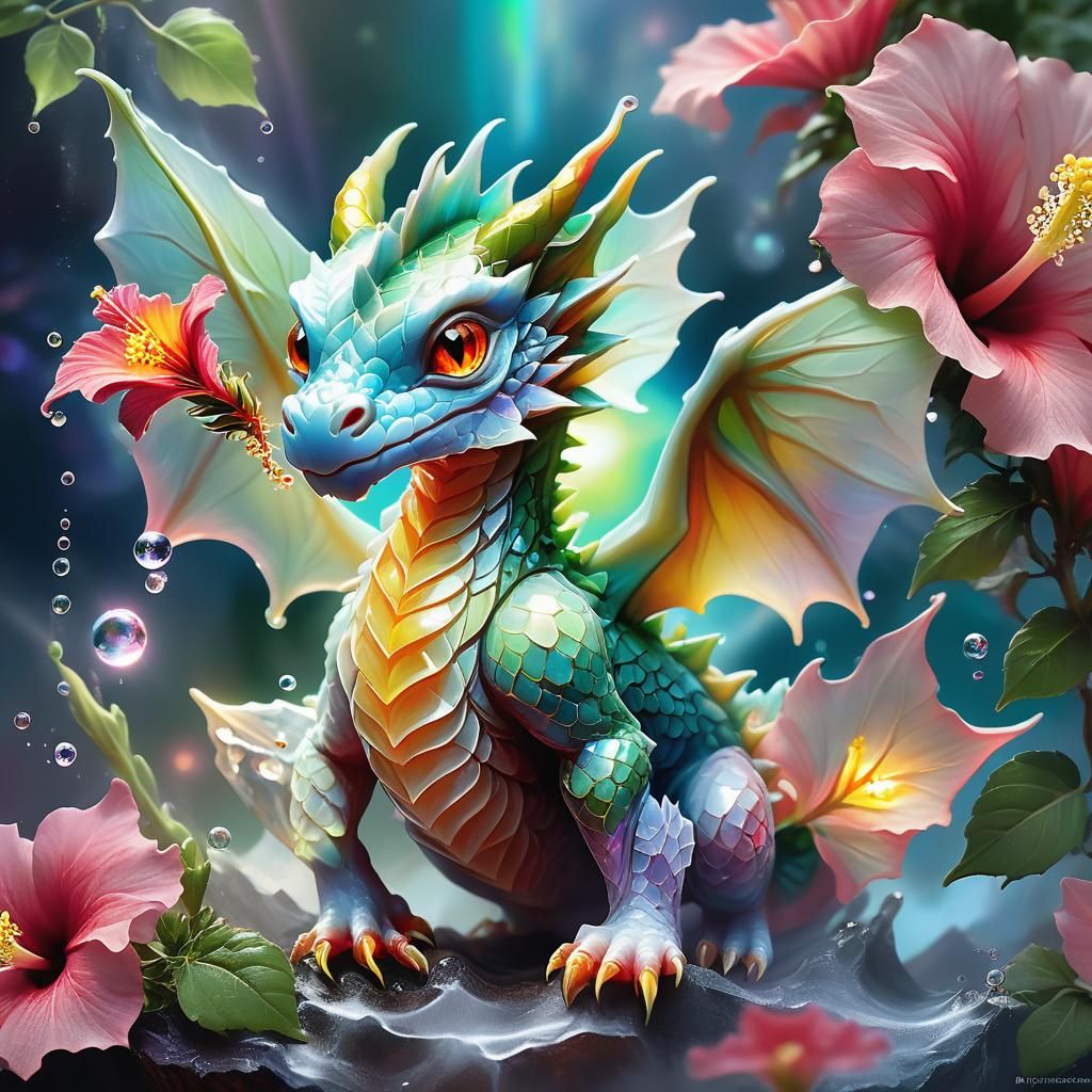 Dragon Emerges in Chromatic Surrealism Style