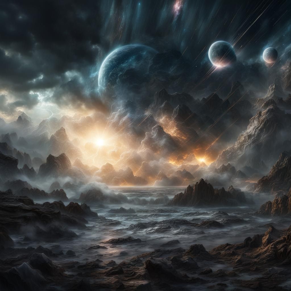 Astrological Storm in a Galaxy: Digital Matte Painting