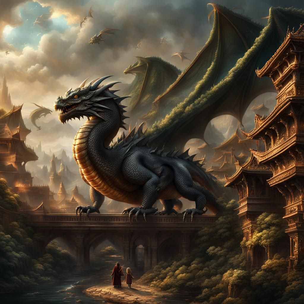Epic Dragons in Dramatic Digital Matte Painting