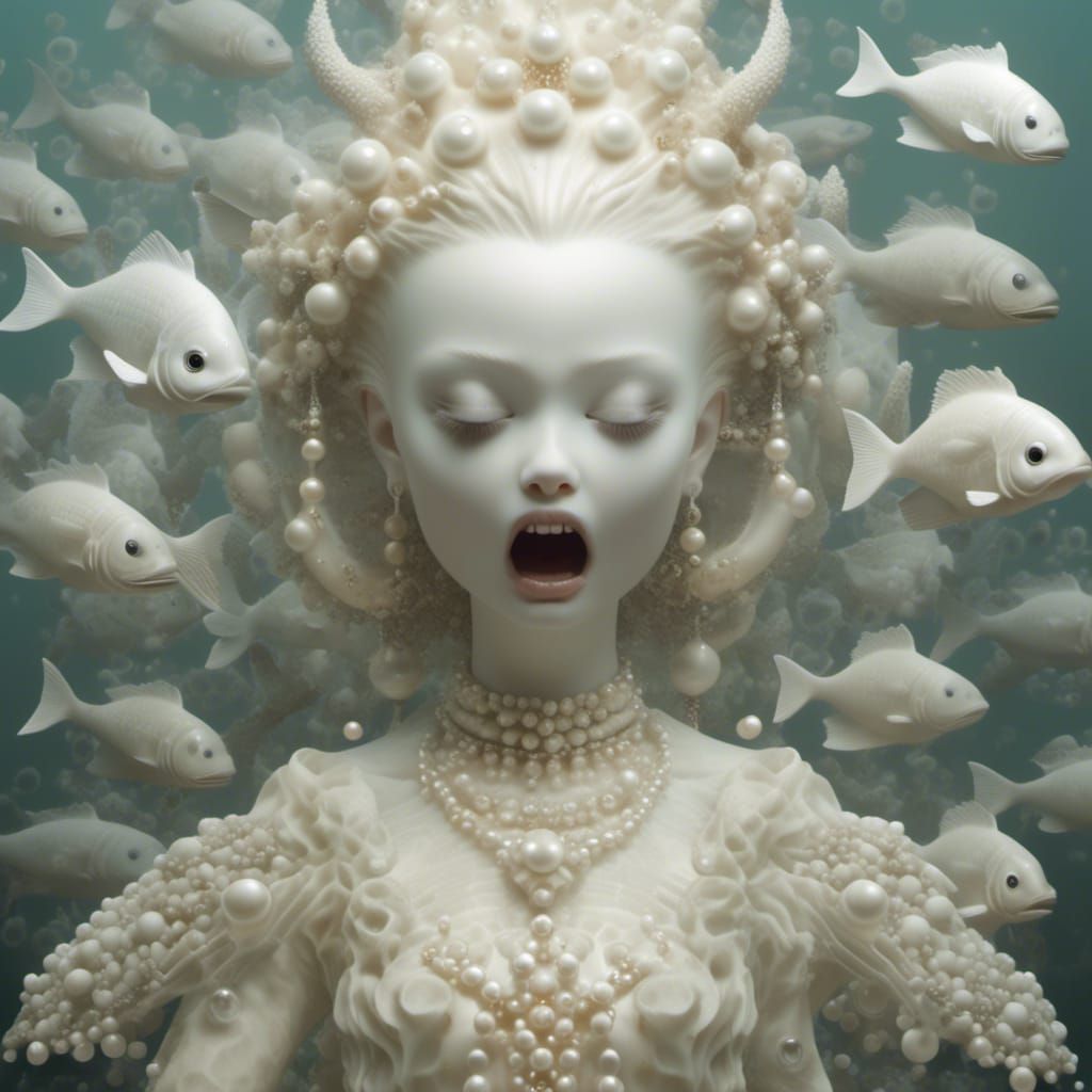 Siren with Fish Scales and Demon Eyes