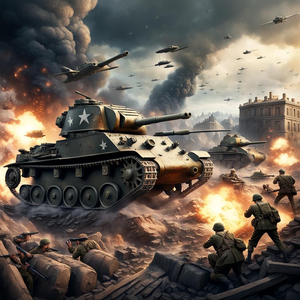 World War II fighting scene