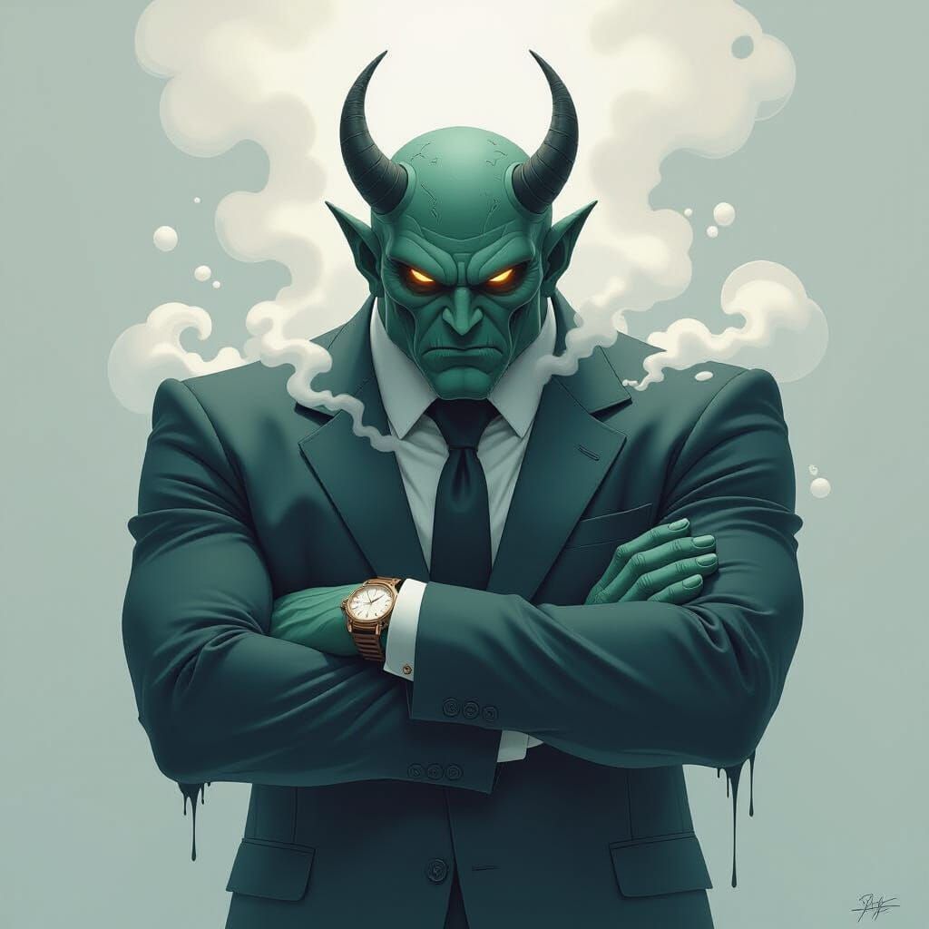 Frustrated Steam Monster Digital Art