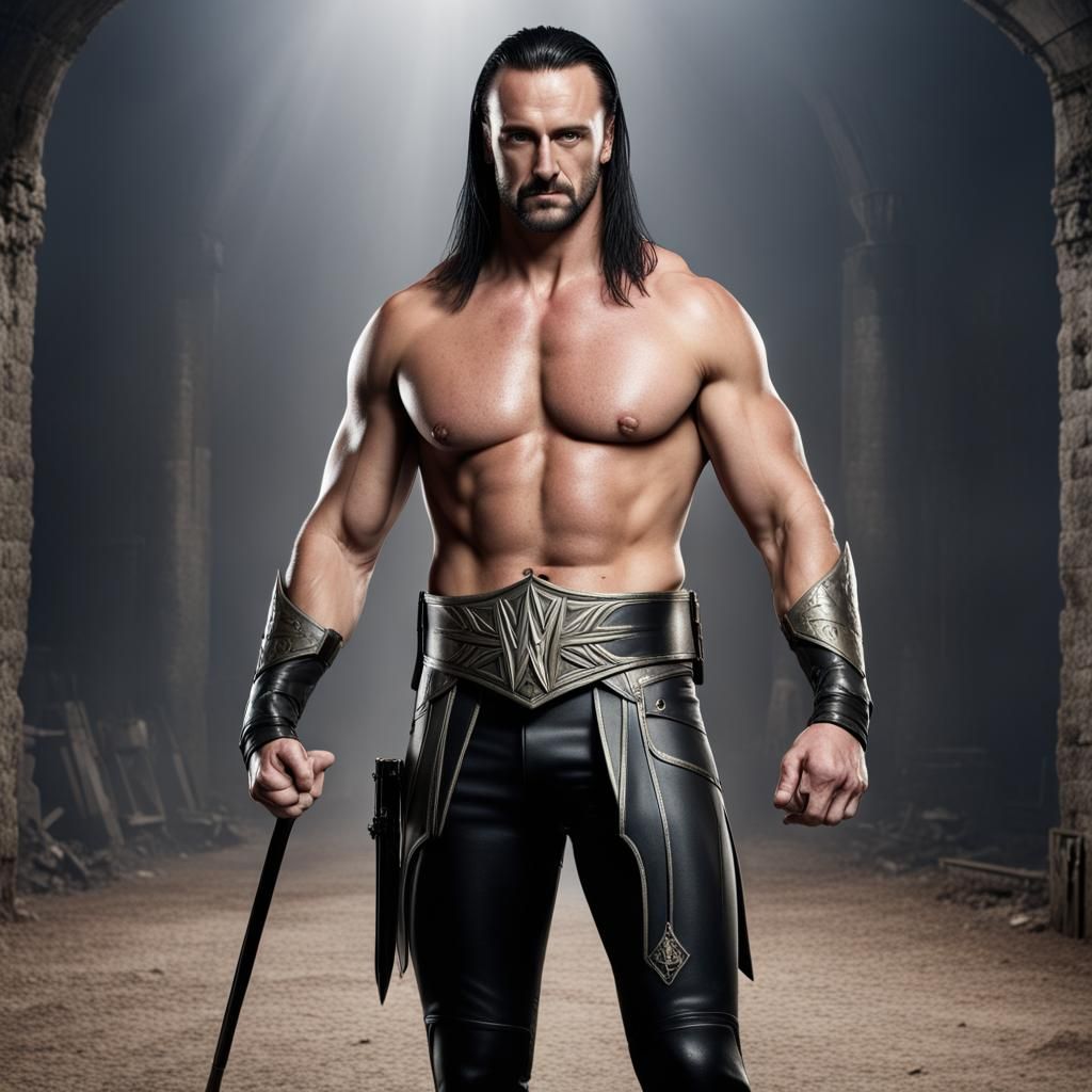 WWE Wrestler Drew McIntyre with Claymore: Matte Painting