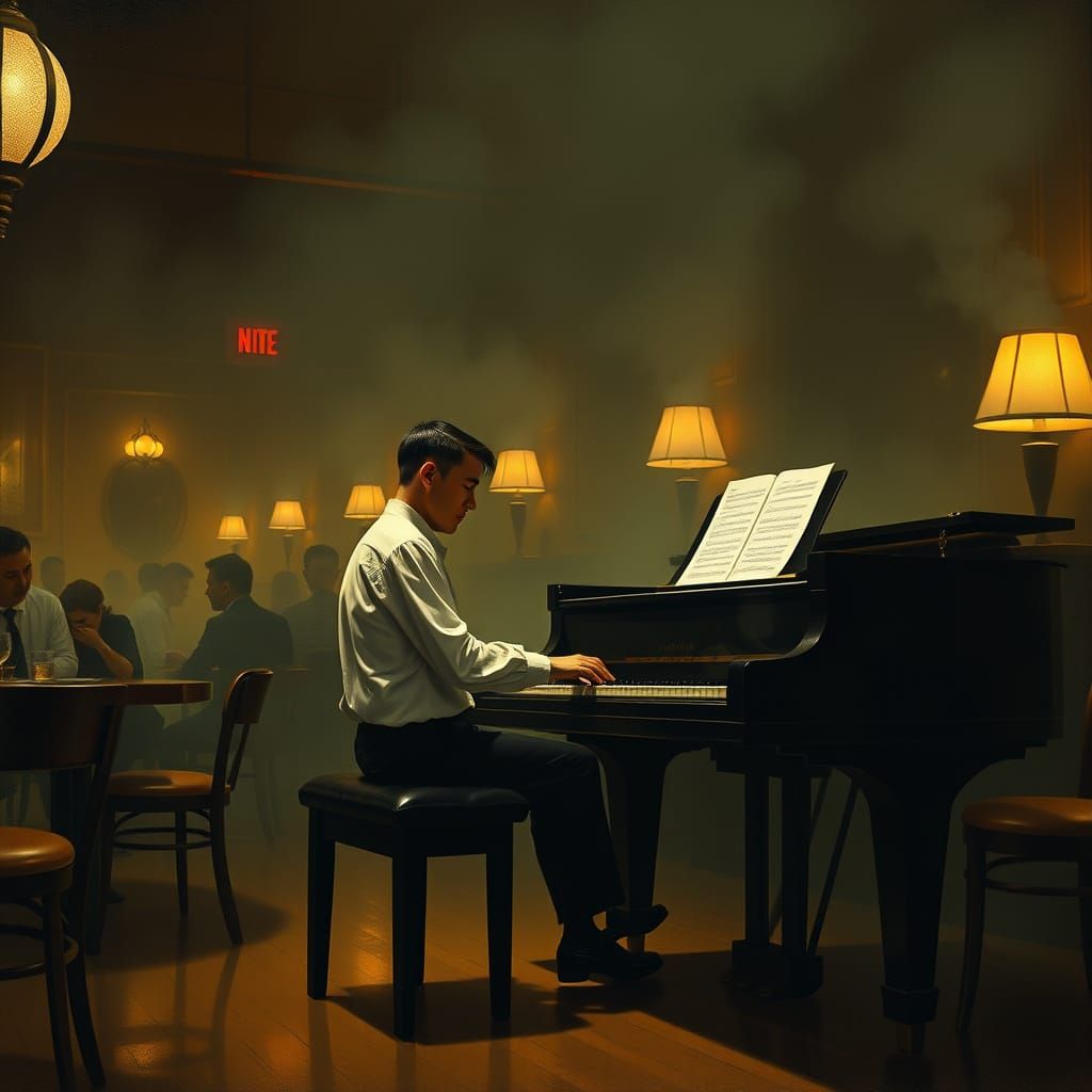 Pianist Lost in Smoke-Filled Nightclub