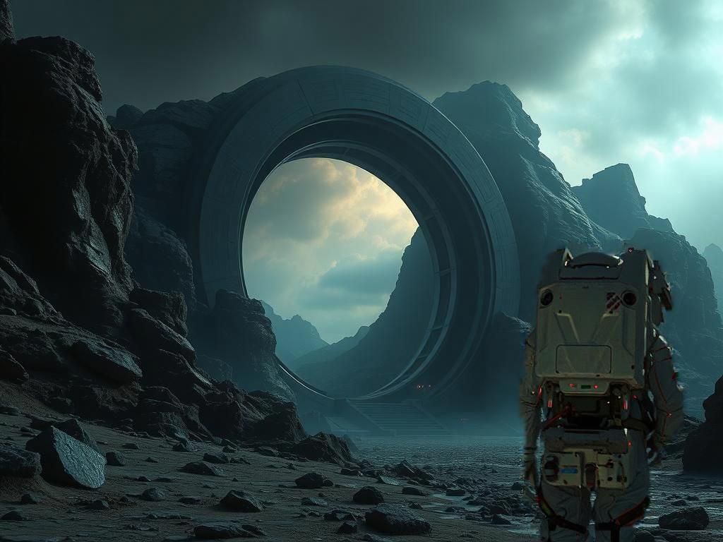 Fantastical Stargate Concept Art in Matte Painting Style
