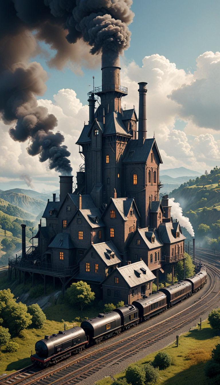 Ecological Gothic Fantasy Illustration in Neo-Geo Style