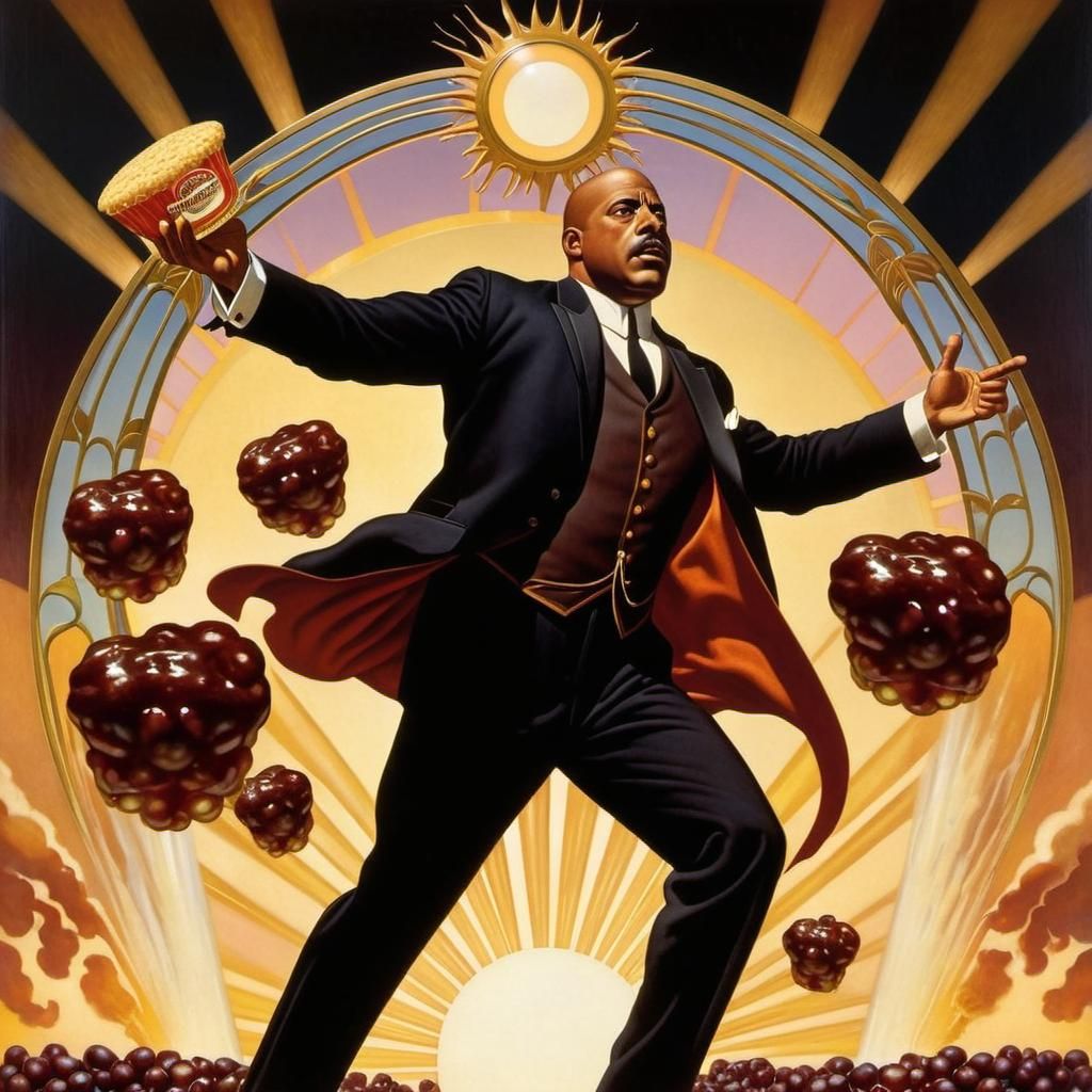 Hyperrealist Art Nouveau African American Figure