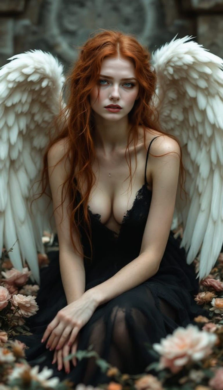 Ethereal Fallen Angel in Soft Focus