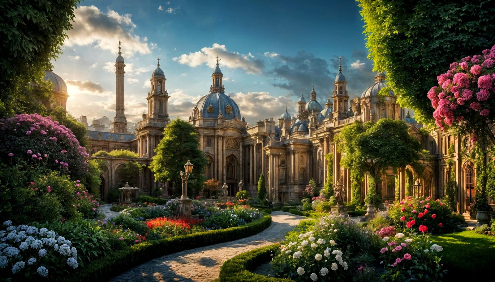 Photorealistic City Garden Landscape in Cinematic Style