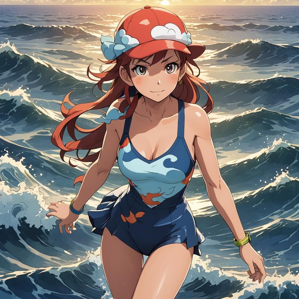Misty the Pokemon Trainer in Anime Style