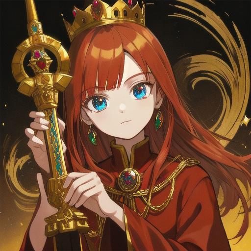 Queen in Royal Regalia on Horseback Portrait