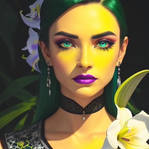 Colorful Floral Faces in High Resolution